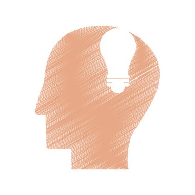 Çizim profil baş fikir ışık simgesi