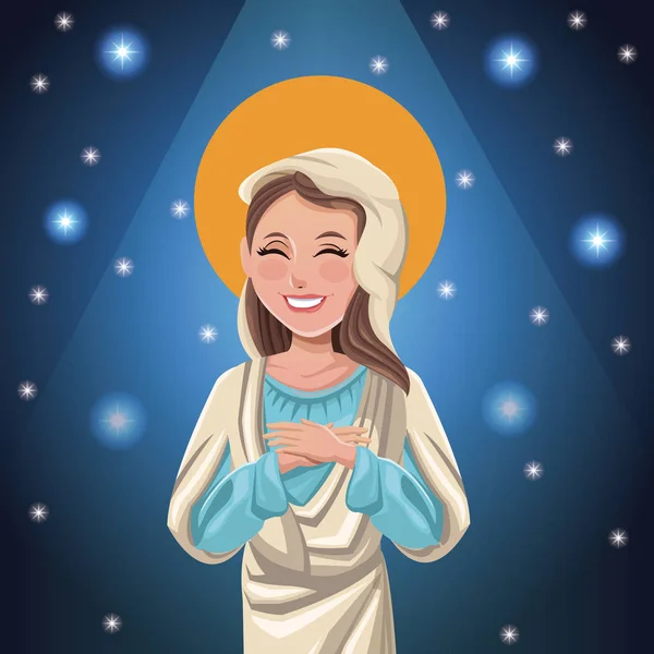Virgen María católica brillante fondo — Archivo Imágenes Vectoriales