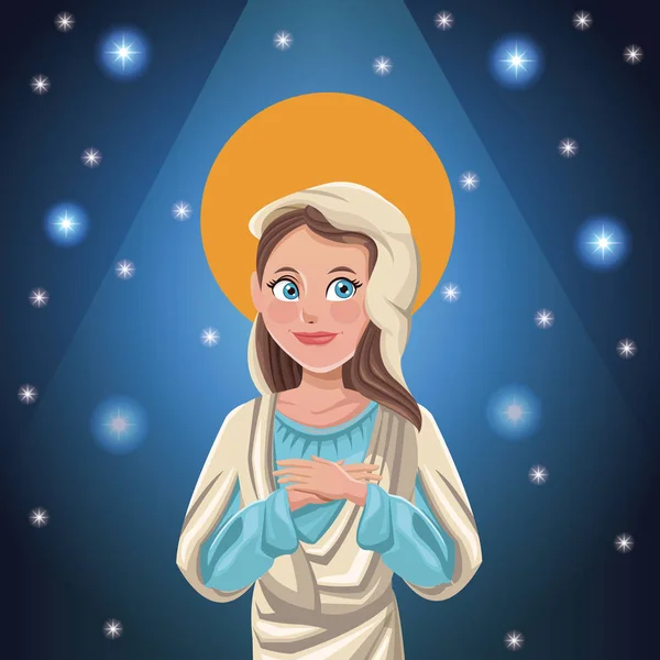 Vierge Mary catholique fond lumineux — Image vectorielle