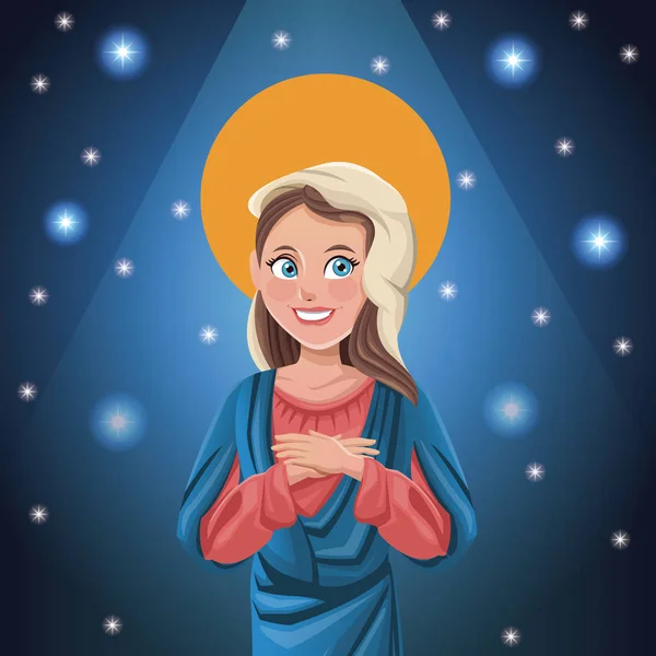 Virgen María brillante fondo — Vector de stock