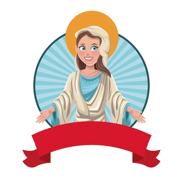 Virgen María bendecida saco imagen — Vector de stock