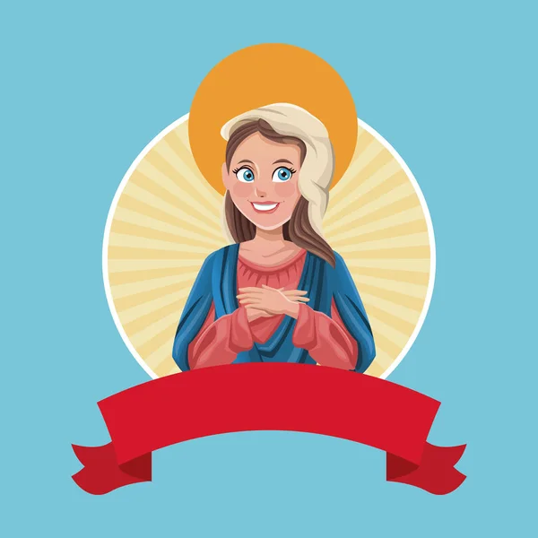 Virgen María saco religioso imagen — Vector de stock