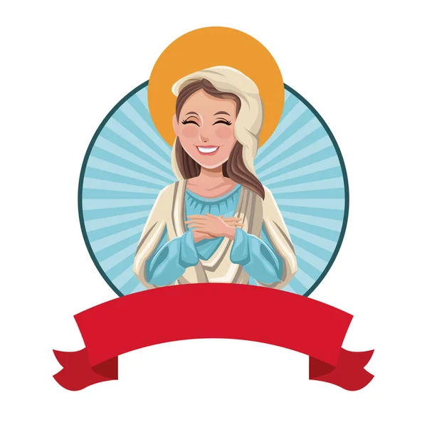 Virgen María saco católico imagen — Vector de stock