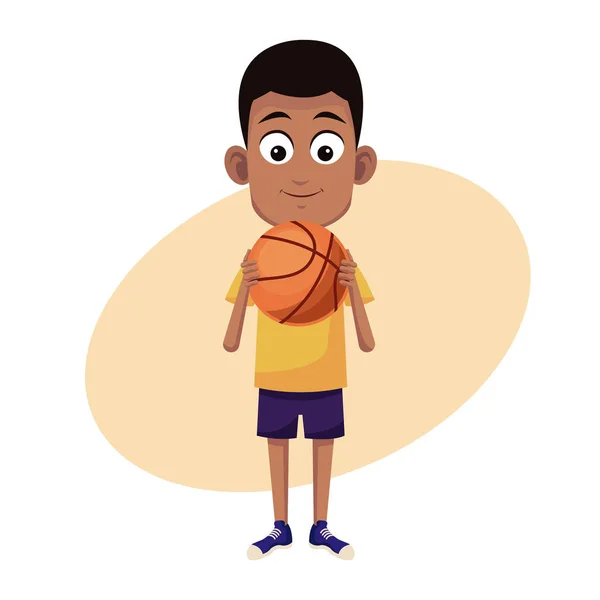Garçon sport basket image — Image vectorielle