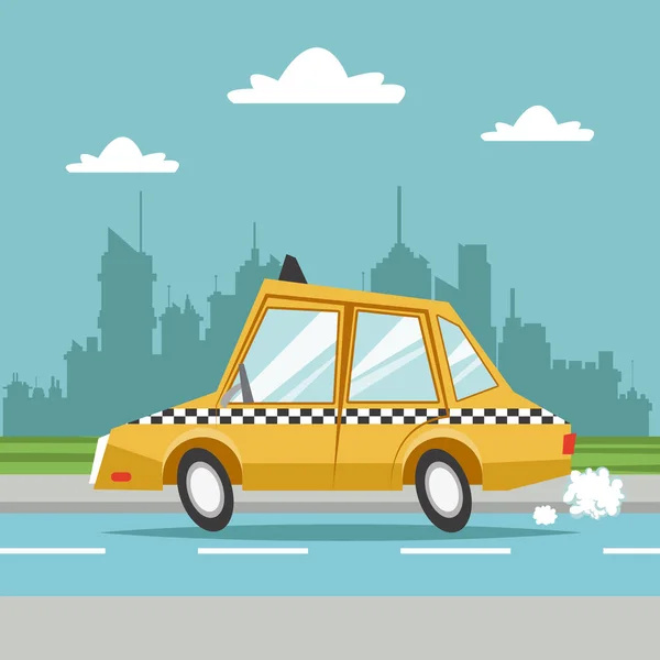 Taxi cab bil city bakgrunden — Stock vektor