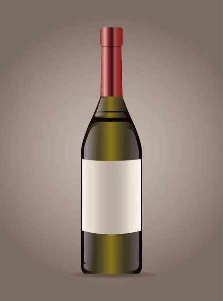 Botella vino bebida imagen — Archivo Imágenes Vectoriales