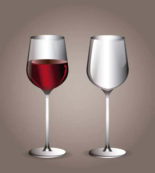 Glas Tasse Wein transparentes Bild — Stockvektor