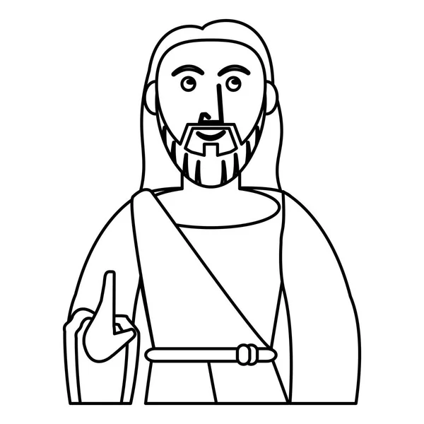 Jésus Christ prière contour sacré — Image vectorielle