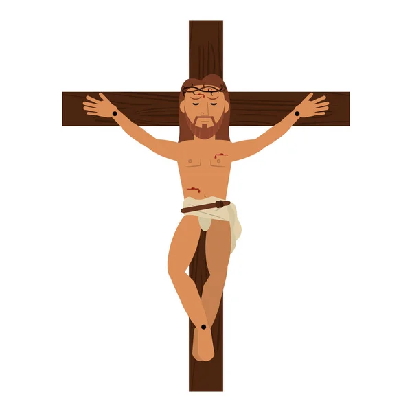 Jesucristo crucifixión cruz sagrada — Vector de stock