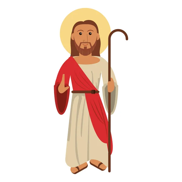 İsa Mesih sopa ile kutsanmış — Stok Vektör