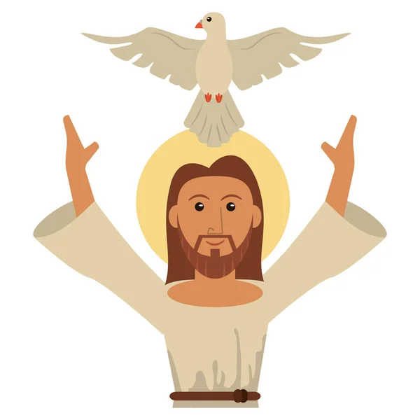 Jesucristo Espíritu Santo Símbolo Católico — Vector de stock
