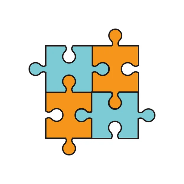 Puzzle jigsaw equipe de trabalho —  Vetores de Stock