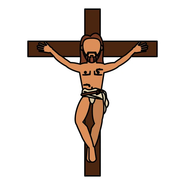 Jésus Christ crucifixion catholique — Image vectorielle