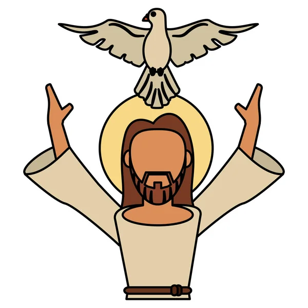 Jesucristo Espíritu Santo Católico. — Vector de stock
