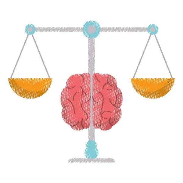 stock vector drawing brain balance idea image