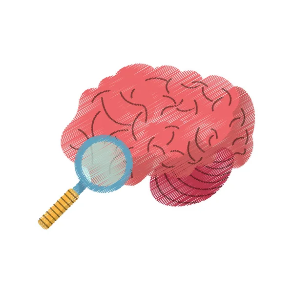 Dessin cerveau recherche idée créativité — Image vectorielle