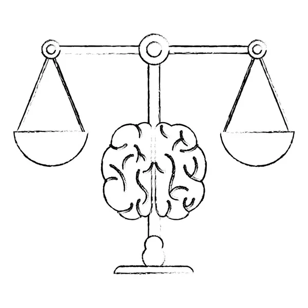 Εγκέφαλο ισορροπία δικαιοσύνης ισότητα εικόνας — Διανυσματικό Αρχείο