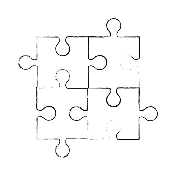 Skizze Puzzleteil Puzzle — Stockvektor