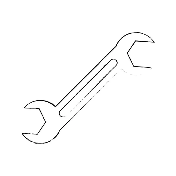 Sketch spanner repair tool icon — Stock Vector