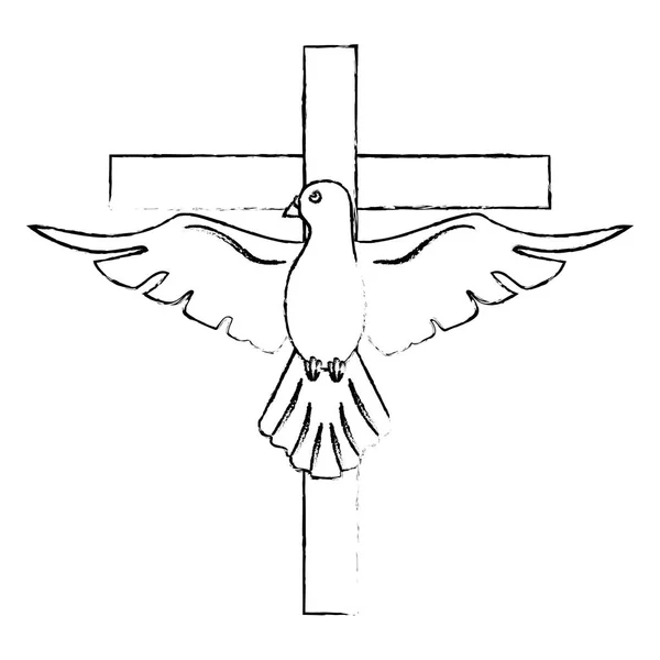 Spirito Santo croce cattolicesimo sacralità — Vettoriale Stock