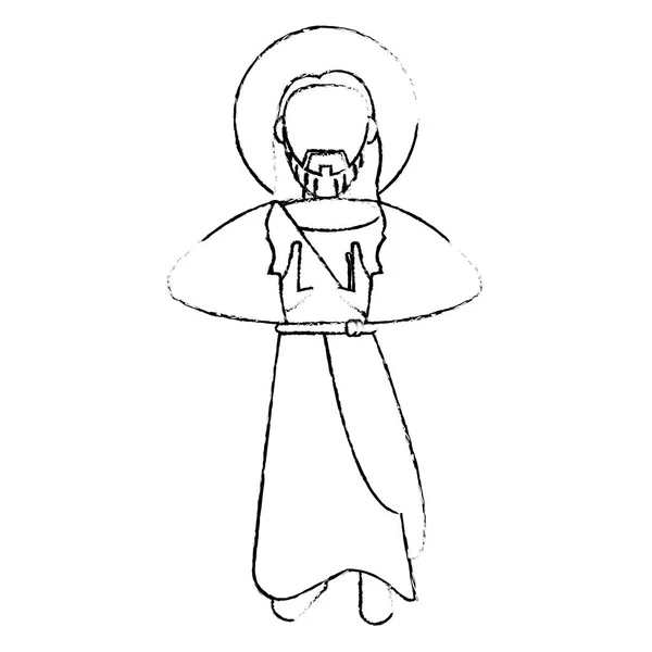 Jésus Christ dévotion sacrifice skecth — Image vectorielle