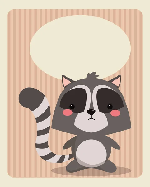 かわいいアライグマ カード グリーティング画像 — ストックベクタ