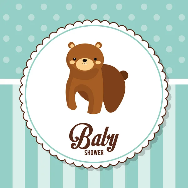 Carte de douche bébé invitation avec ours — Image vectorielle