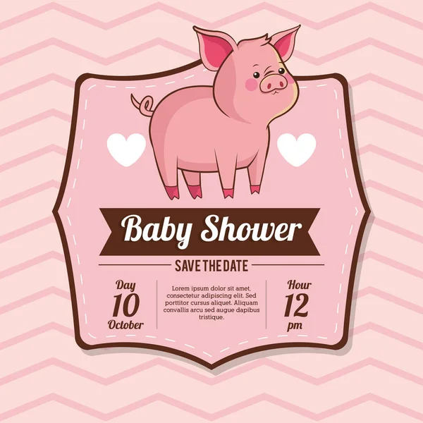 Invitation carte de douche bébé enregistrer la date — Image vectorielle