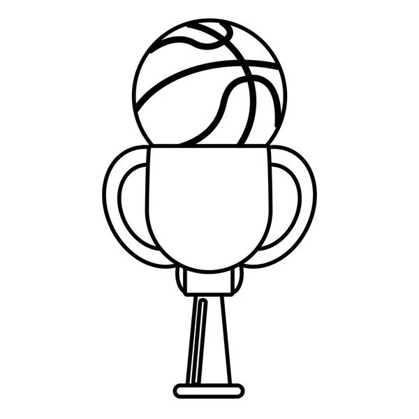 Trofeum piłkę Koszykówka zwycięzca konspektu — Wektor stockowy