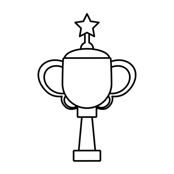 Trophée étoile vainqueur jeu contour — Image vectorielle