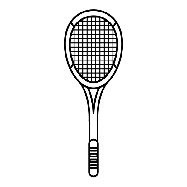 Tennis racket equipment image outline — Stock Vector