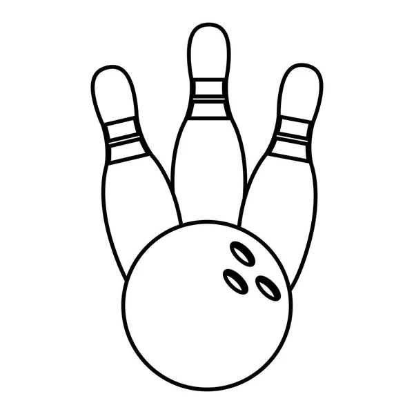 Bowlingball Pin Spielumriss — Stockvektor