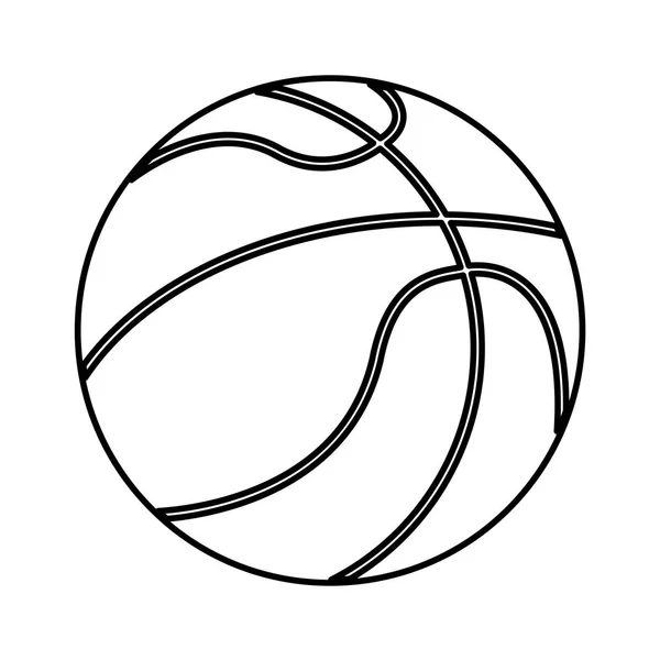 Ballon basket équipement sportif contour — Image vectorielle
