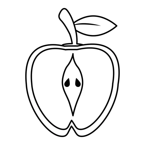 半苹果食品健康形象概述 — 图库矢量图片