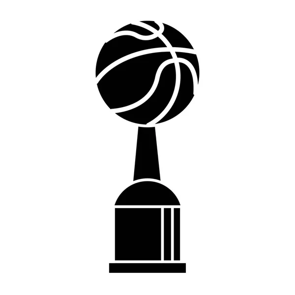 Pictogramme de sport de basket trophée — Image vectorielle
