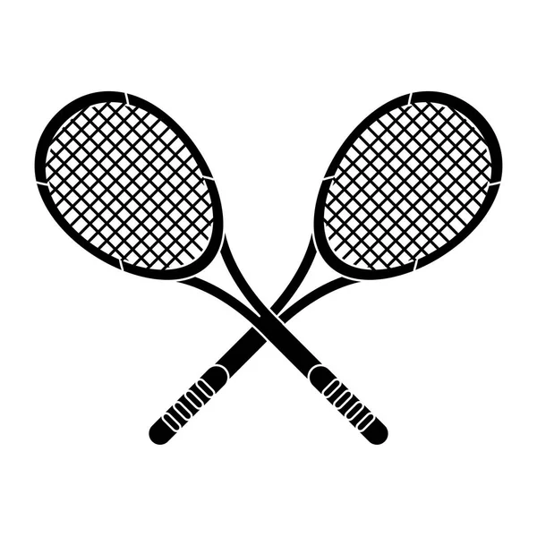 Crossed racket sport image pictogram — Stock Vector