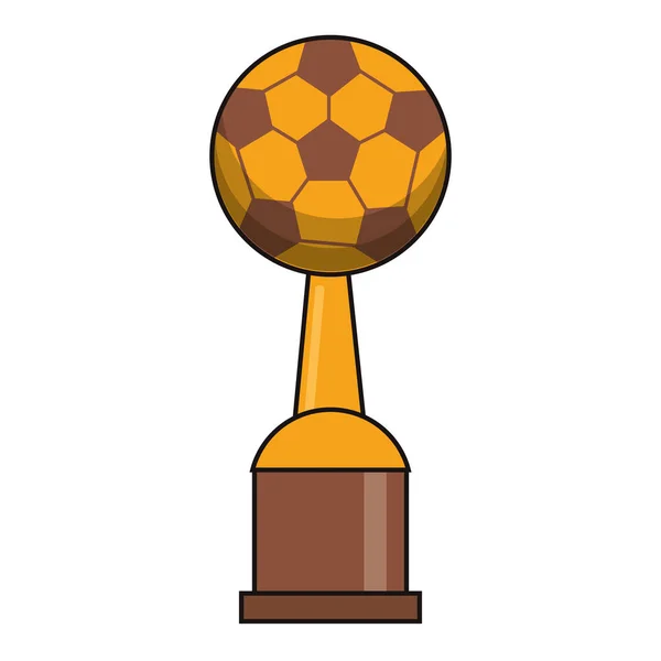 Fútbol trofeo deporte imagen dorada — Vector de stock