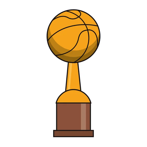 Troféu de basquete esporte imagem dourada — Vetor de Stock
