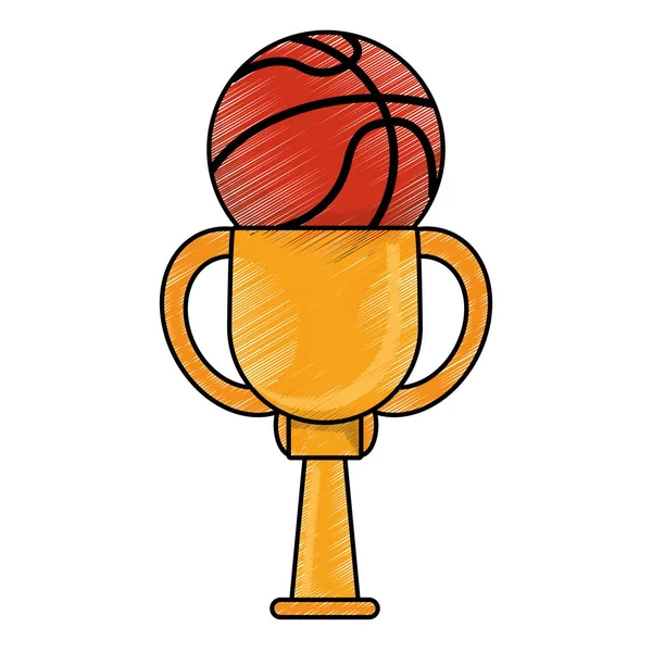 Çizim basketbol kazanan Kupası Ödülü — Stok Vektör