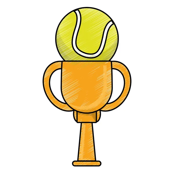 Tekening tennis winnaar beker prijs — Stockvector