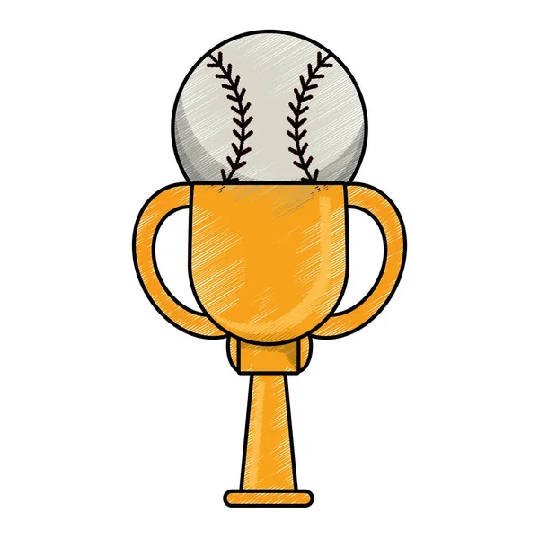 Estrazione premio coppa vincitore baseball — Vettoriale Stock