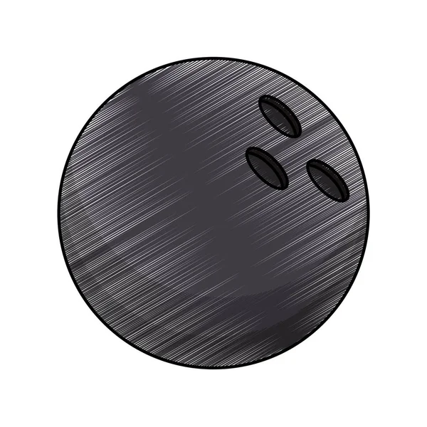 Équipement de dessin boule de bowling — Image vectorielle