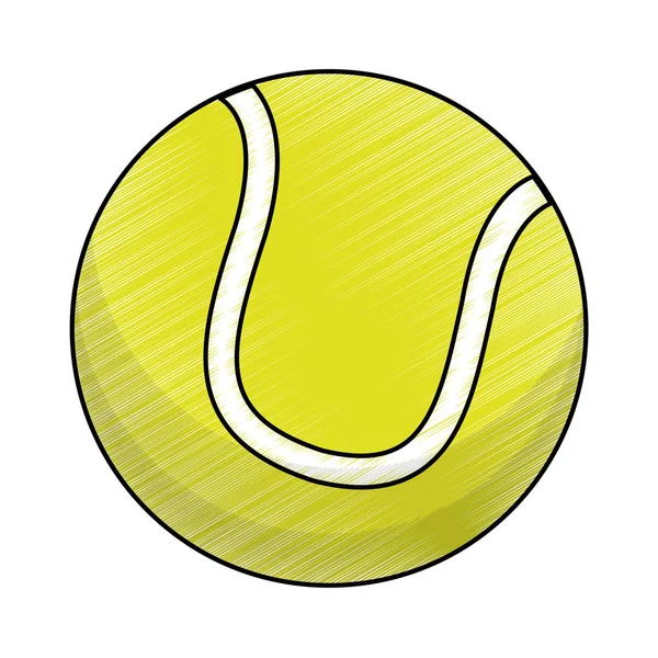 Zeichnung Tennisball Ausrüstung — Stockvektor