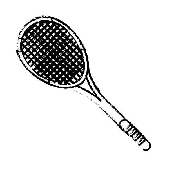 Tennis racket sport pictogram schets — Stockvector