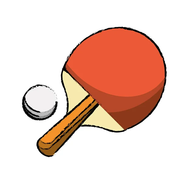 Пінг-понг ракетка і м'яч зображення — стоковий вектор