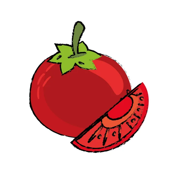 Fatia de tomate dieta alimentar saudável — Vetor de Stock