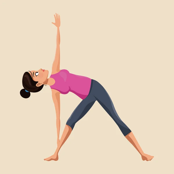 Женщина сделать изображение упражнения йоги — стоковый вектор