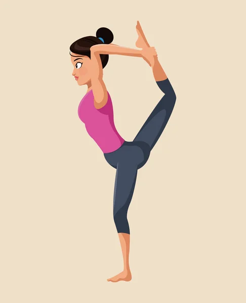 Mulher fazer ioga exercício imagem — Vetor de Stock