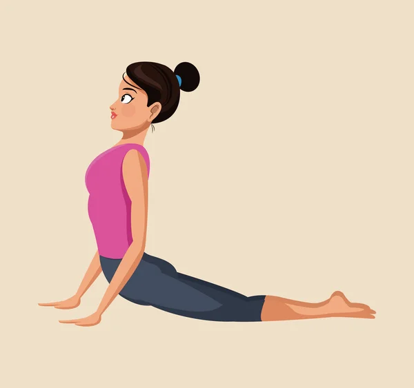 Kadın yapmak görüntü egzersiz yoga — Stok Vektör