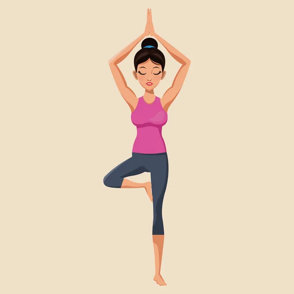 Frau macht Yoga-Übung zum Image — Stockvektor